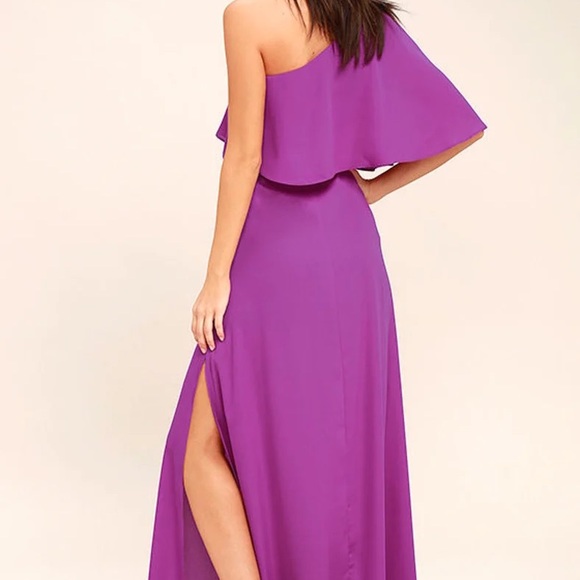 LuLus one shoulder maxi dress - Picture 5 of 6